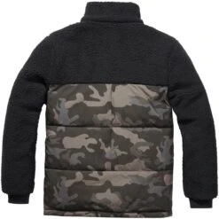 Brandit Jackson Teddyfleece Jacket Black / Dark Camo -Brandit || Mil-Tec || Condor Sales 3174 227 Brandit Jackson Teddyfleece Jacket Black Dark Camo 3 4