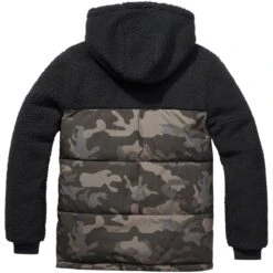Brandit Jackson Teddyfleece Jacket Black / Dark Camo -Brandit || Mil-Tec || Condor Sales 3174 227 Brandit Jackson Teddyfleece Jacket Black Dark Camo 4 4