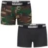 Brandit Boxer Shorts Logo 2 Pack Woodland / Black -Brandit || Mil-Tec || Condor Sales 4501 brandit boxershorts logo woodland black 001