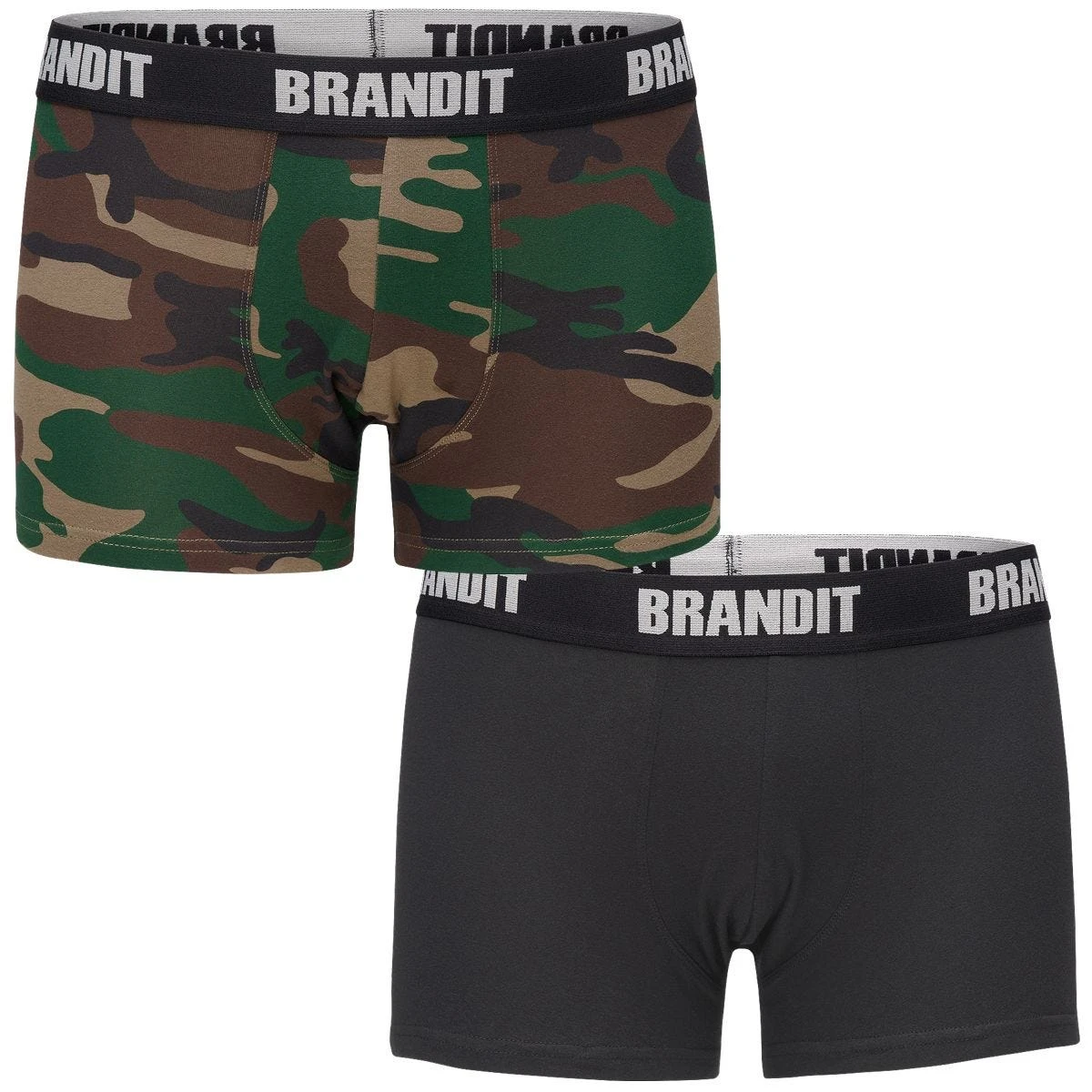 Brandit Boxer Shorts Logo 2 Pack Woodland / Black 3 Brandit Boxer Shorts Logo 2 Pack Woodland / Black