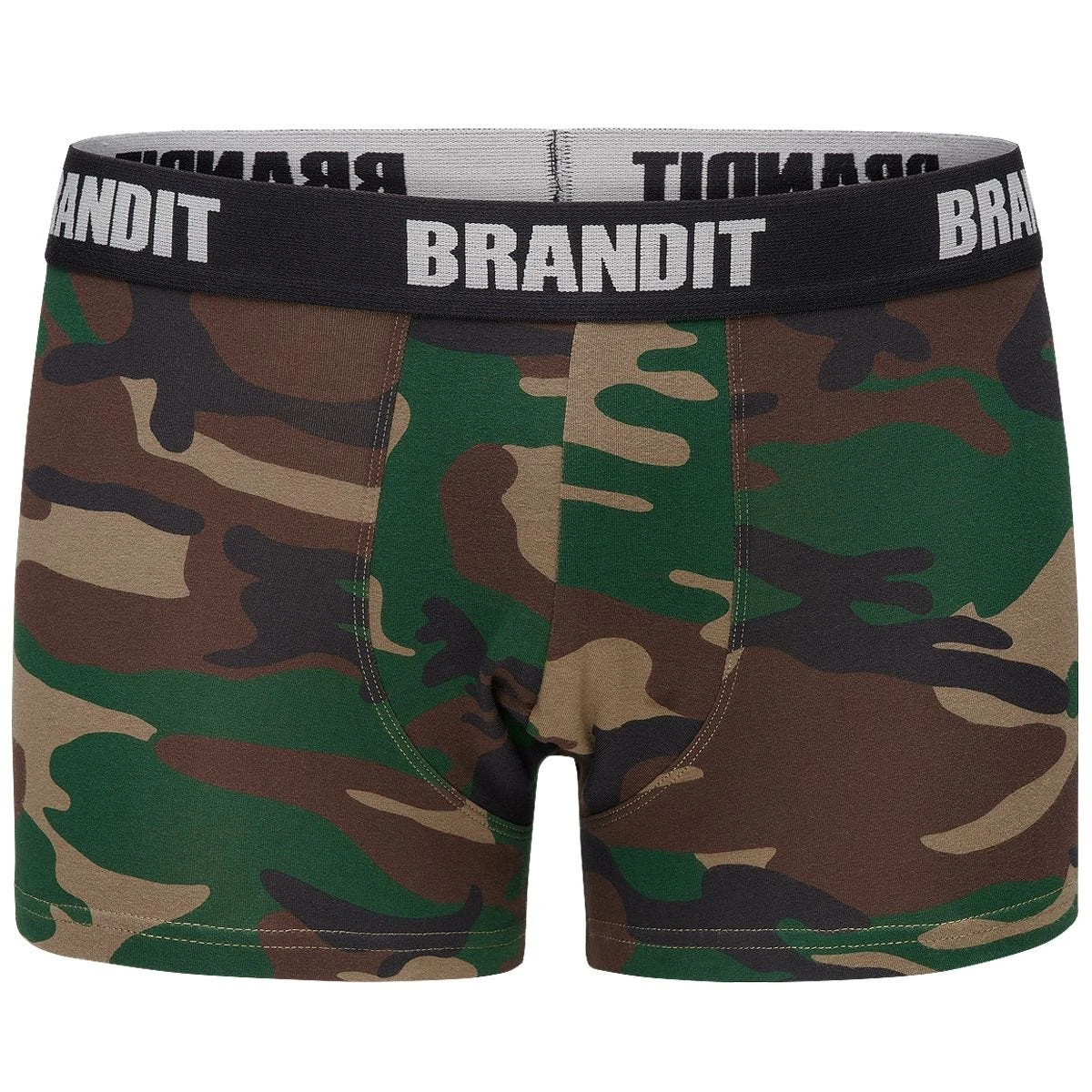 Brandit Boxer Shorts Logo 2 Pack Woodland / Black 4 Brandit Boxer Shorts Logo 2 Pack Woodland / Black - Image 2