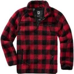 Brandit Teddyfleece Troyer Red/Black -Brandit || Mil-Tec || Condor Sales 5022 41 BRANDIT TEDDYFLEECE TROYER RED BLACK 005 3