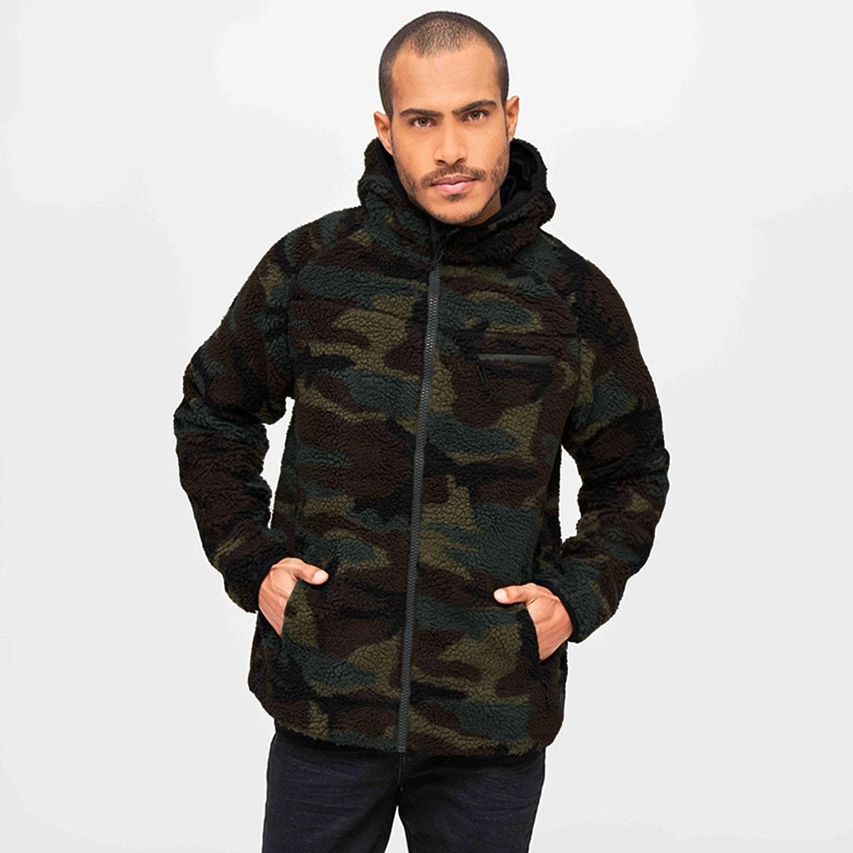 Brandit Teddyfleece Worker Jacket Woodland 3 Brandit Teddyfleece Worker Jacket Woodland