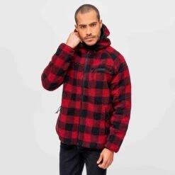 Brandit Teddyfleece Worker Jacket Red/Black