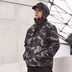 Brandit Windbreaker Front Zip Dark Camo -Brandit || Mil-Tec || Condor Sales BRANDITWINDBREAKERFRONTZIPDARKCAMO2