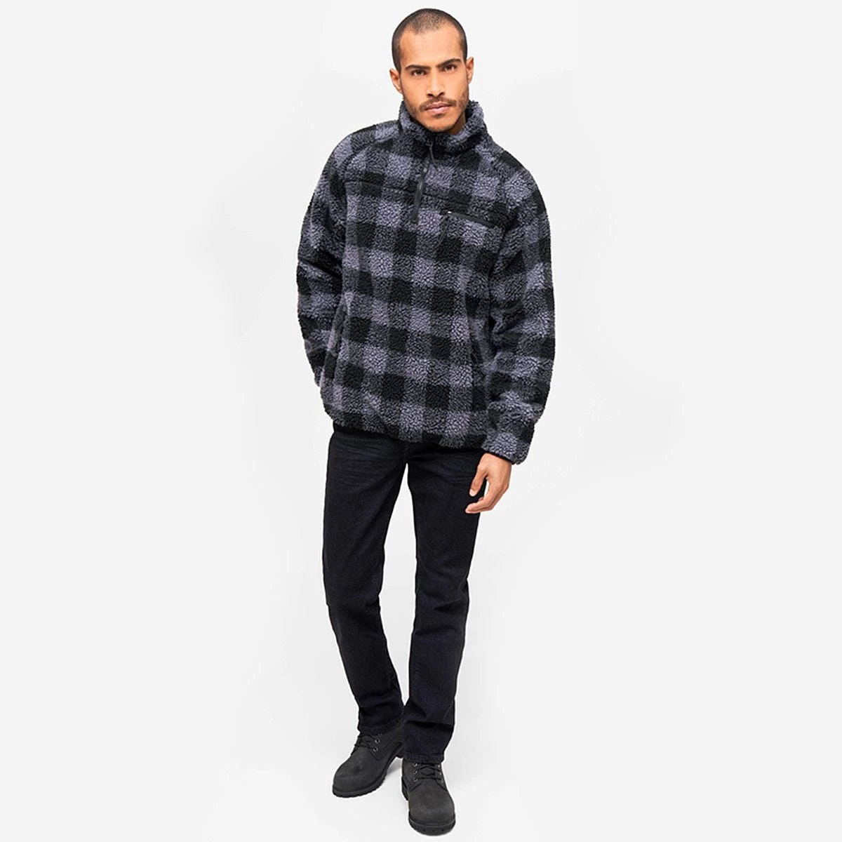 Brandit Teddyfleece Troyer Black/Grey 4 Brandit Teddyfleece Troyer Black/Grey - Image 2