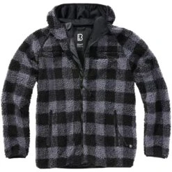 Brandit Teddyfleece Worker Jacket Black/Grey