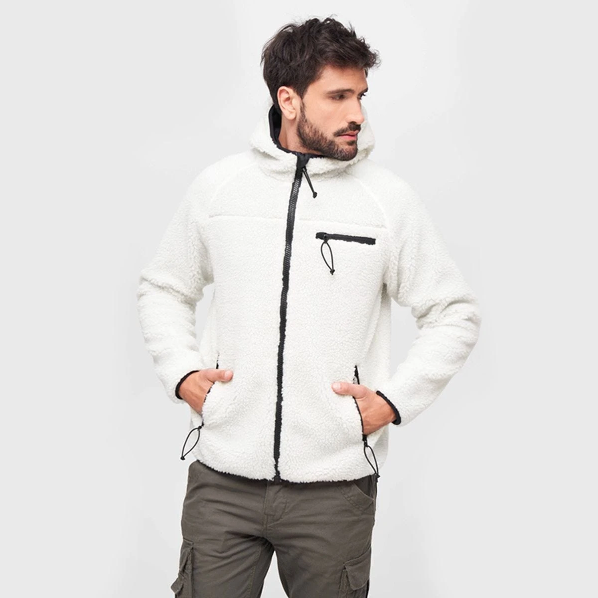 Brandit Teddyfleece Worker Jacket White 3 Brandit Teddyfleece Worker Jacket White