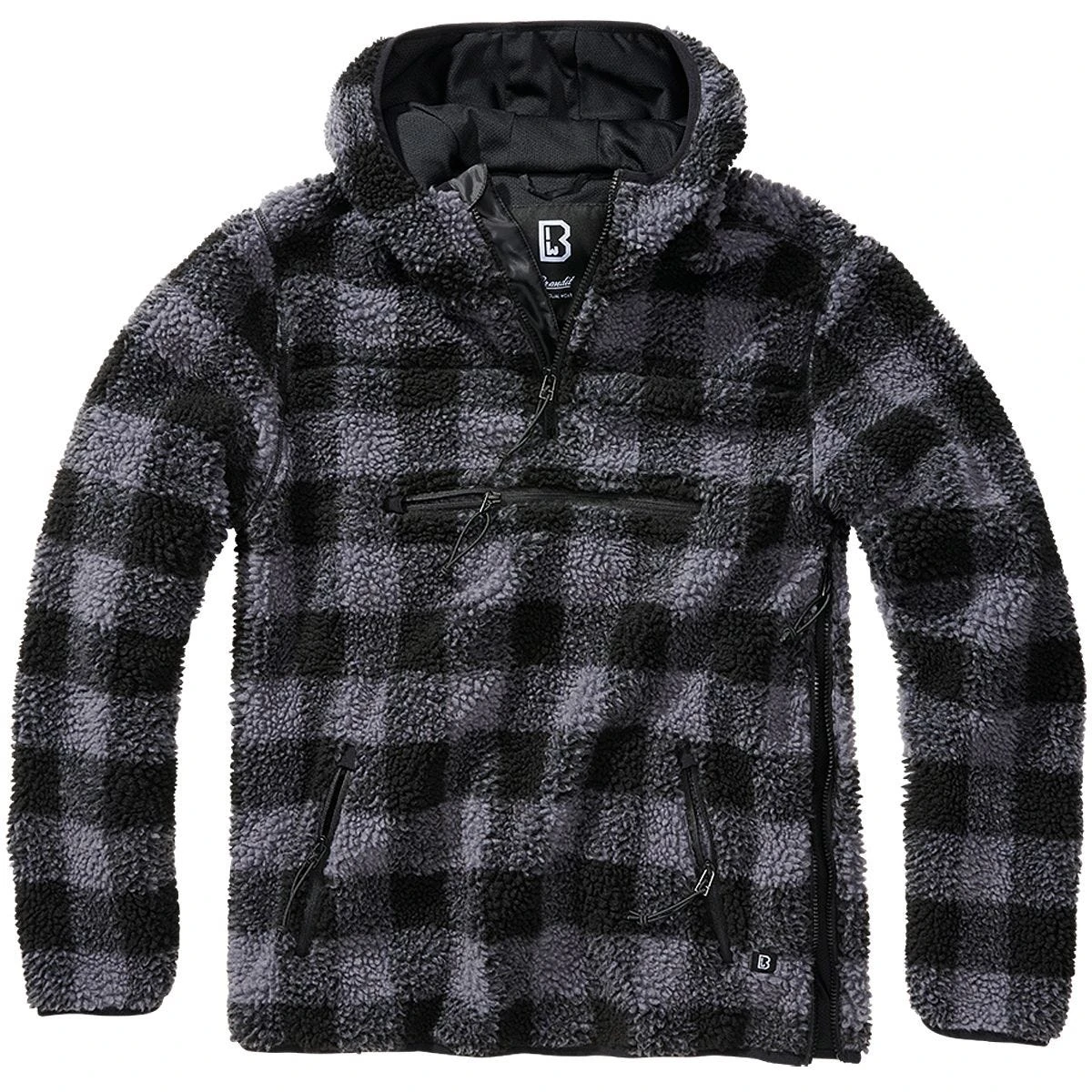 Brandit Teddyfleece Worker Pullover Black/Grey 5 Brandit Teddyfleece Worker Pullover Black/Grey - Image 3