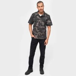 Brandit US Shirt Ripstop Short Sleeve Dark Camo -Brandit || Mil-Tec || Condor Sales Brandit US Shirt Ripstop Short Sleeve Dark Camo 4 2