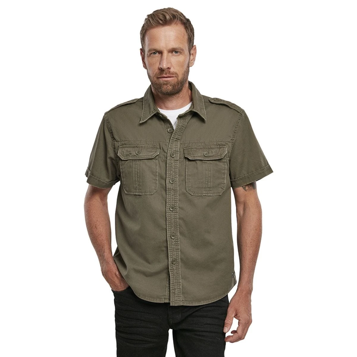 Brandit Vintage Shirt Short Sleeve Olive - Image 2