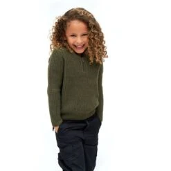 Brandit Kids Marine Pullover Troyer Olive -Brandit || Mil-Tec || Condor Sales BranditKidsMarinePulloverTroyerOlive 3 1200x1200