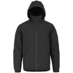Highlander Forces Stryker Jacket Black -Brandit || Mil-Tec || Condor Sales Highlander Stryker Black Front Hood 01 2