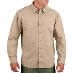 Propper Men's HLX Shirt Long Sleeve Khaki -Brandit || Mil-Tec || Condor Sales Propper HLX Shirt LS Khaki 2 1001x1001