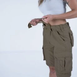 Surplus Ladies Airborne Vintage Shorts Washed Olive -Brandit || Mil-Tec || Condor Sales SURPLUS W 07 3598 61 OLIVE 04 1