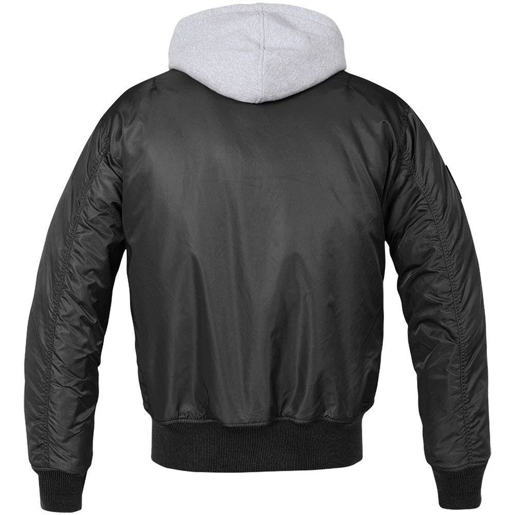 Brandit MA1 Sweat Hooded Jacket Black/Grey 4 Brandit MA1 Sweat Hooded Jacket Black/Grey - Image 2