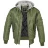 Brandit MA1 Sweat Hooded Jacket Olive/Grey -Brandit || Mil-Tec || Condor Sales brandit ma1 sweat hooded olive grey 001 1