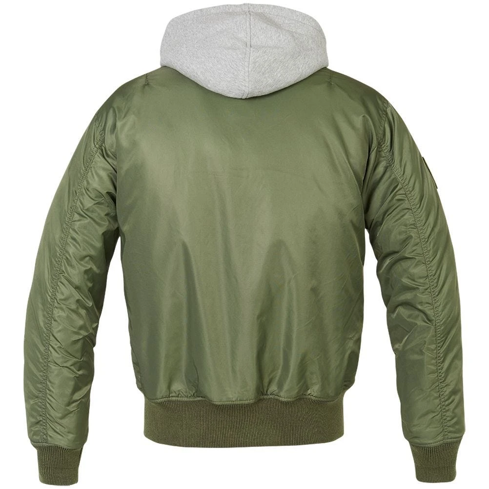 Brandit MA1 Sweat Hooded Jacket Olive/Grey 4 Brandit MA1 Sweat Hooded Jacket Olive/Grey - Image 2