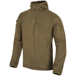 Helikon Alpha Hoodie Jacket Grid Fleece Coyote