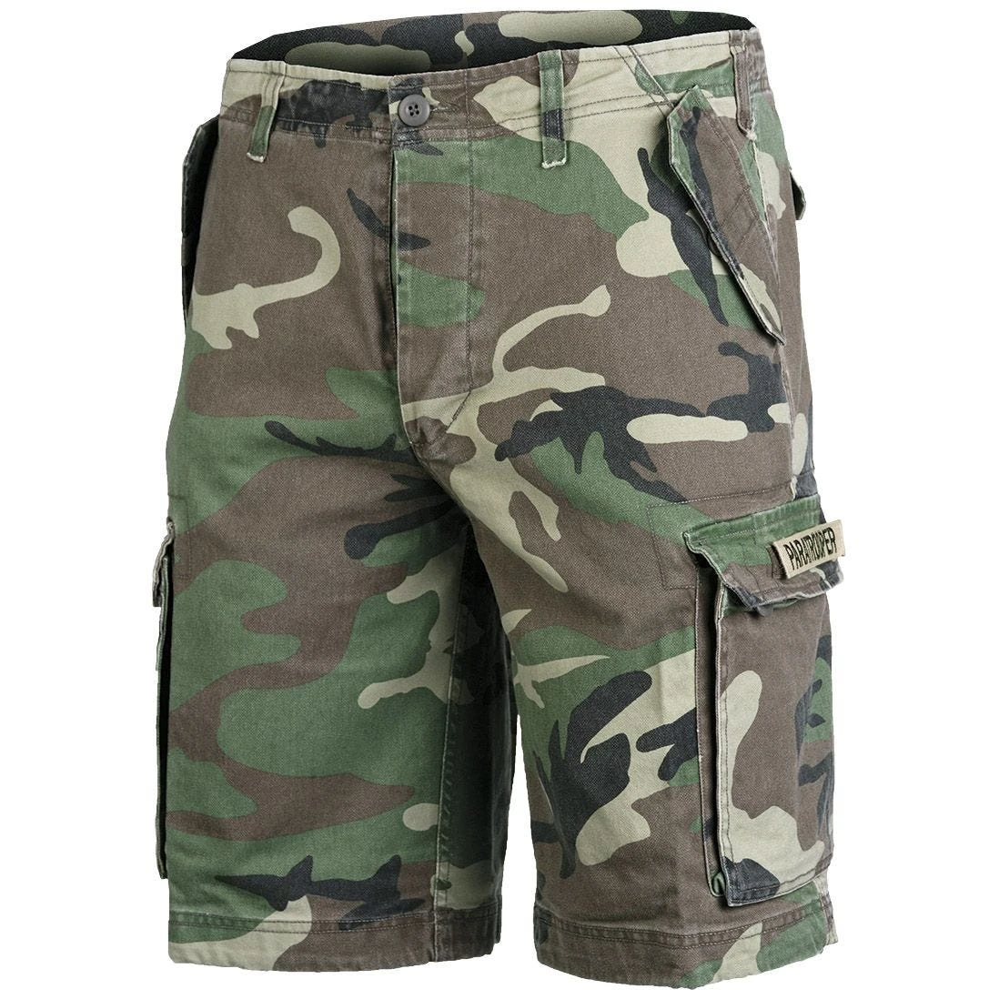 Mil-Tec Paratrooper Cargo Shorts Prewashed Woodland 3 Mil-Tec Paratrooper Cargo Shorts Prewashed Woodland