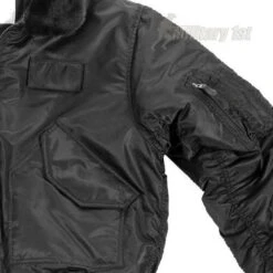 Mil-Tec CWU-45P Jacket With Fur Collar Black -Brandit || Mil-Tec || Condor Sales mil tec swat cwu jacket 3 1