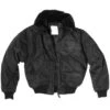 Mil-Tec CWU-45P Jacket With Fur Collar Black -Brandit || Mil-Tec || Condor Sales mil tec swat cwu jacket NEW 1