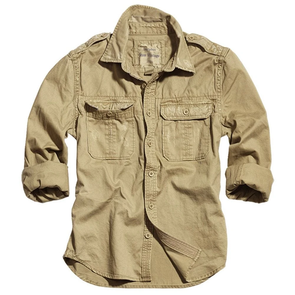 Surplus Raw Vintage Long Sleeve Shirt Beige - Image 2