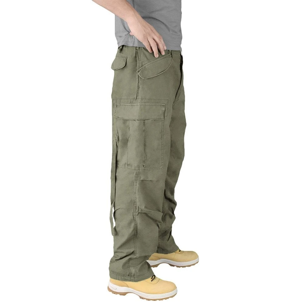 Surplus Vintage Fatigues Trousers Olive - Image 4