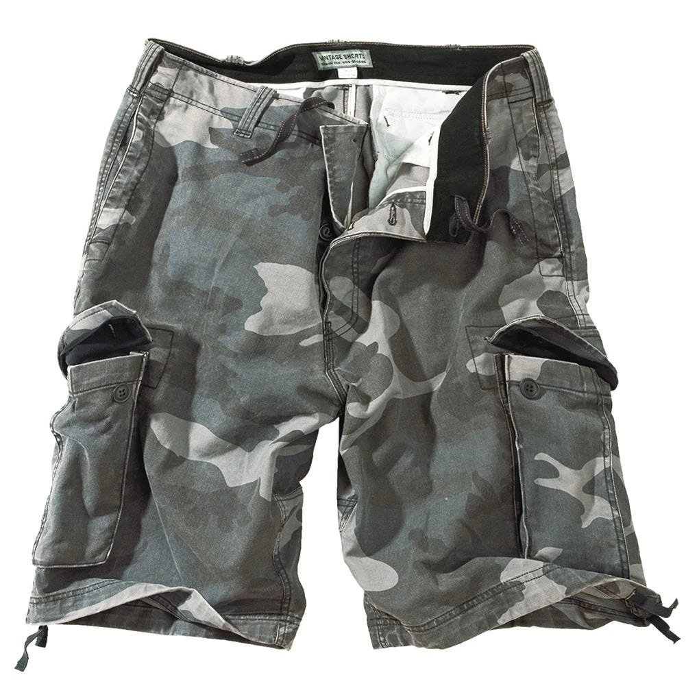 Surplus Vintage Shorts Washed Night Camo