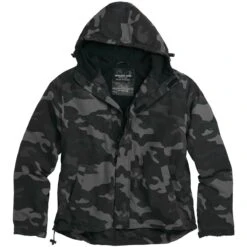 Surplus Windbreaker Jacket With Zipper Black Camo