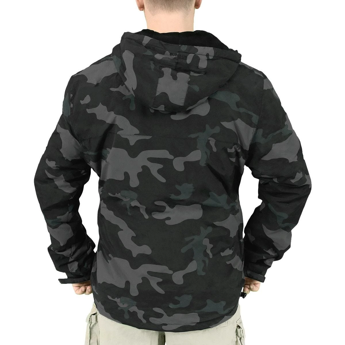 Surplus Windbreaker Jacket With Zipper Black Camo 7 Surplus Windbreaker Jacket With Zipper Black Camo - Image 5