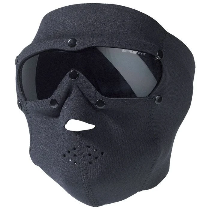 Swiss Eye Neoprene Face Mask With Integrated Goggles Black Smoke Lens 3 Swiss Eye Neoprene Face Mask With Integrated Goggles Black Smoke Lens